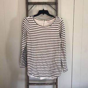 MERONA BLACK + WHITE STRIPED SHIRT SIZE S